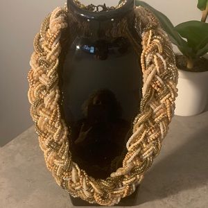 Necklace & Bracelet set. Gold, tans, creams. New, no tags.